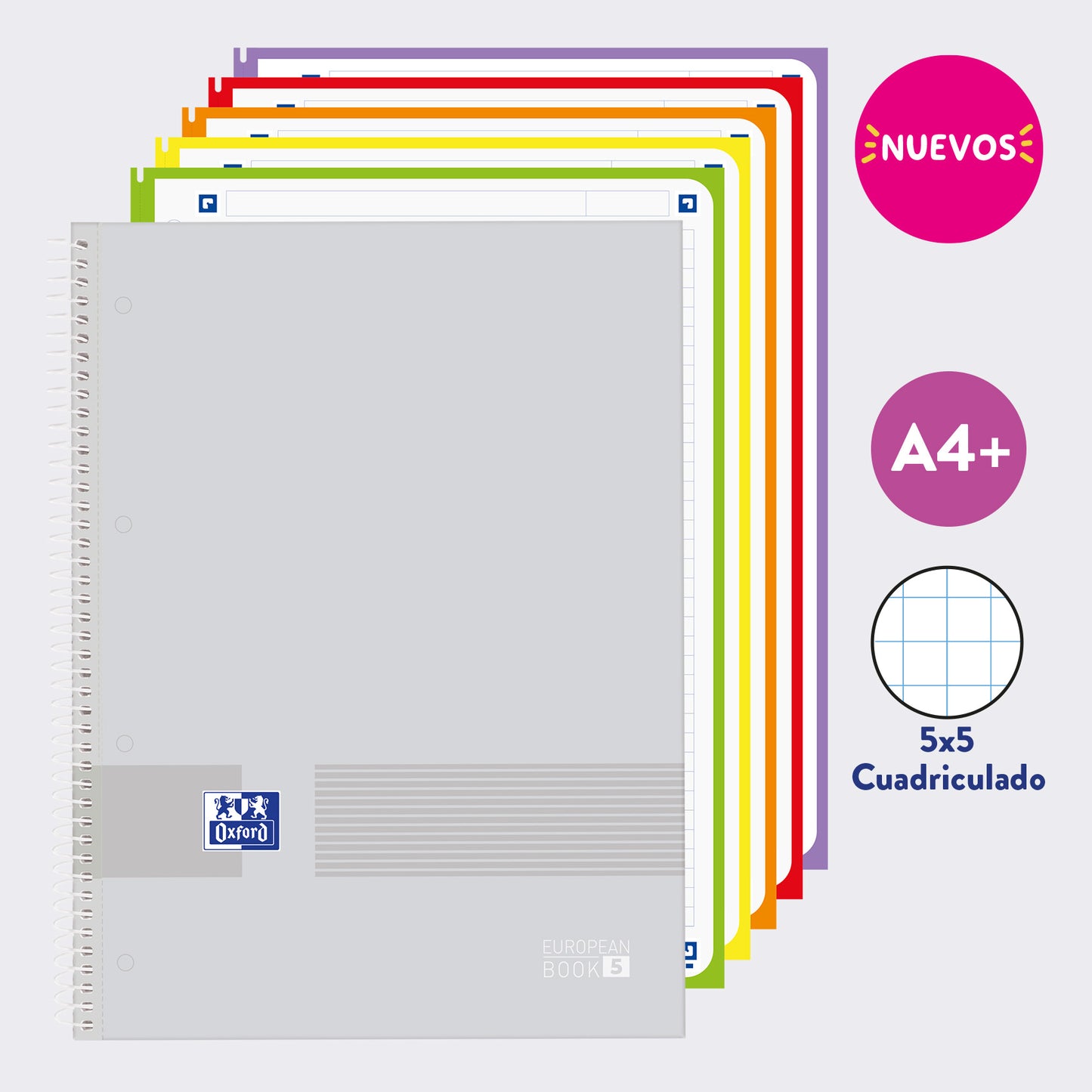 EUROPEANBOOK MULTIASIGNATURA OXFORD & YOU CUADRICULADO GRIS