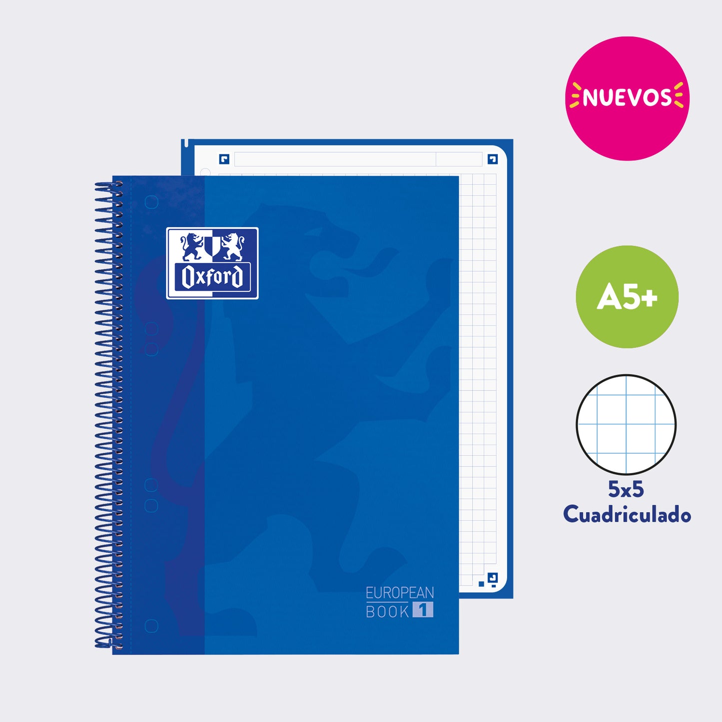 EUROPEANBOOK 1 SCHOOL CLASSIC CUADRICULADO AZUL MARINO PEQUEÑO