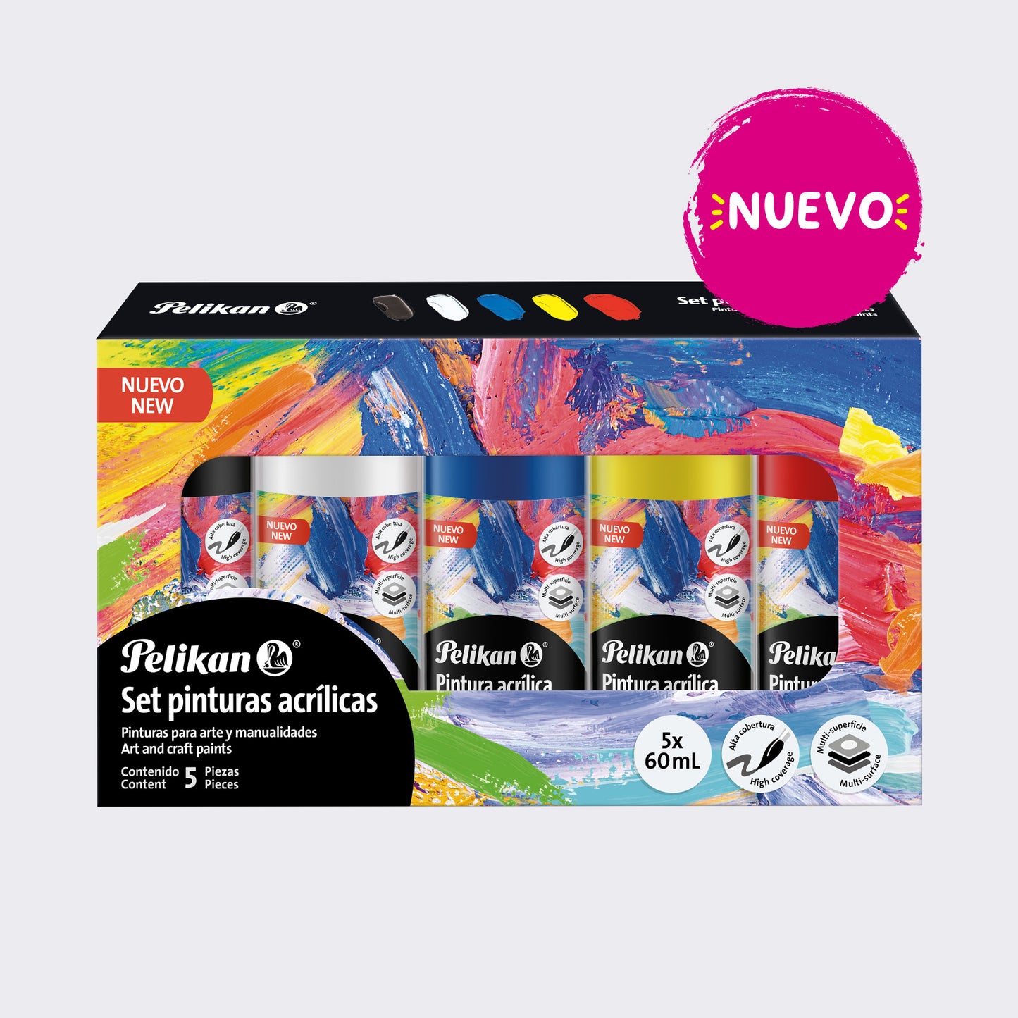 SET 5 PINTURA ACRILICA COLORES SURTIDOS