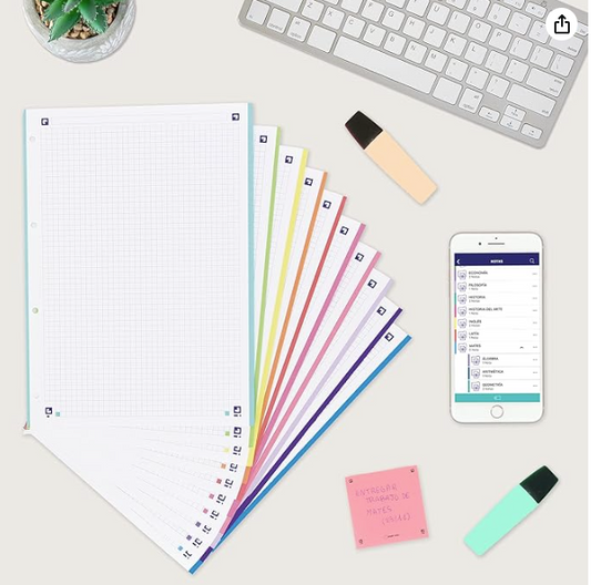 OXFORD RECAMBIO ENCOLADO NEGRO A4 CUADRICULADO  X 80 HOJAS