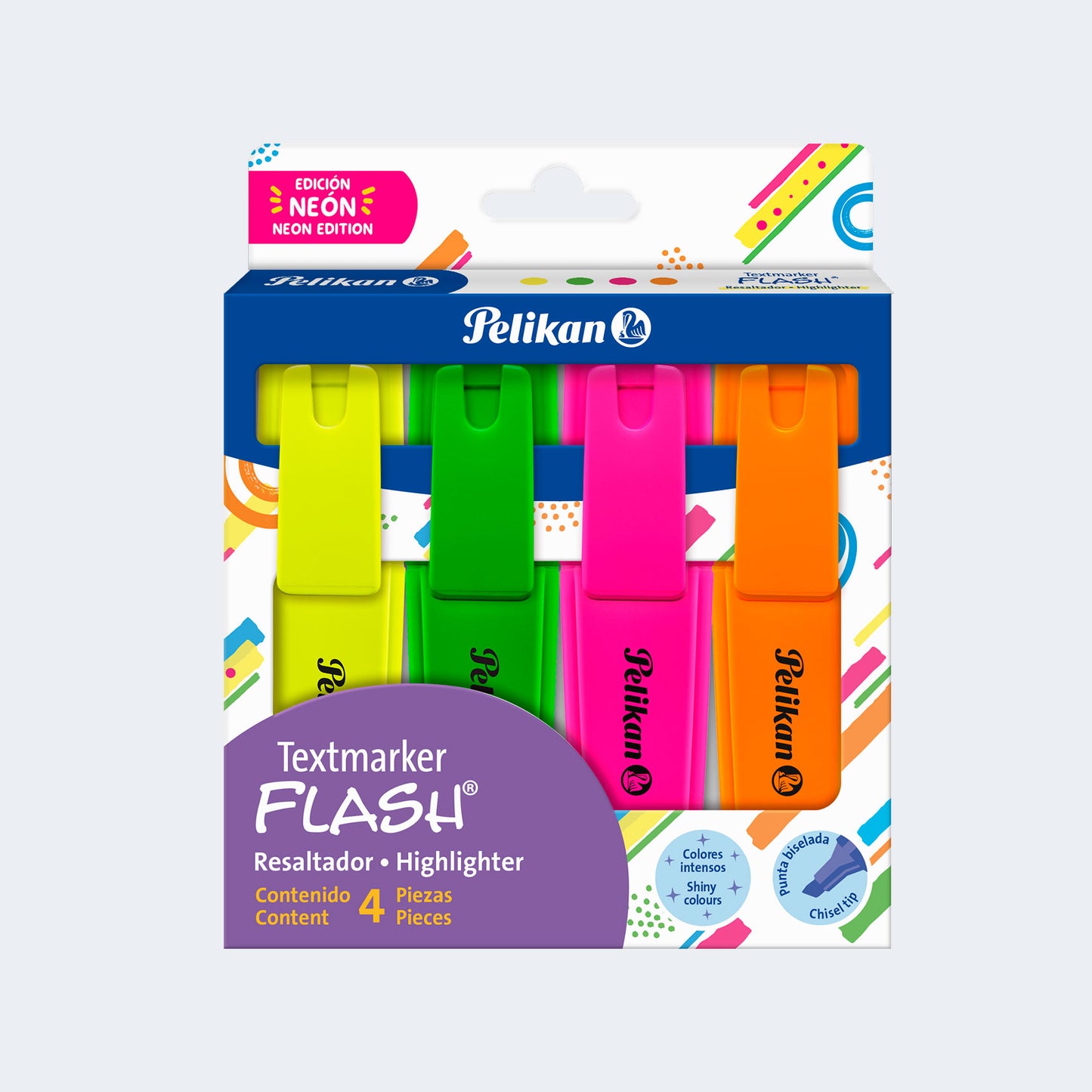 TJ X 4 TEXTMARKER FLASH COLORES SURTIDOS