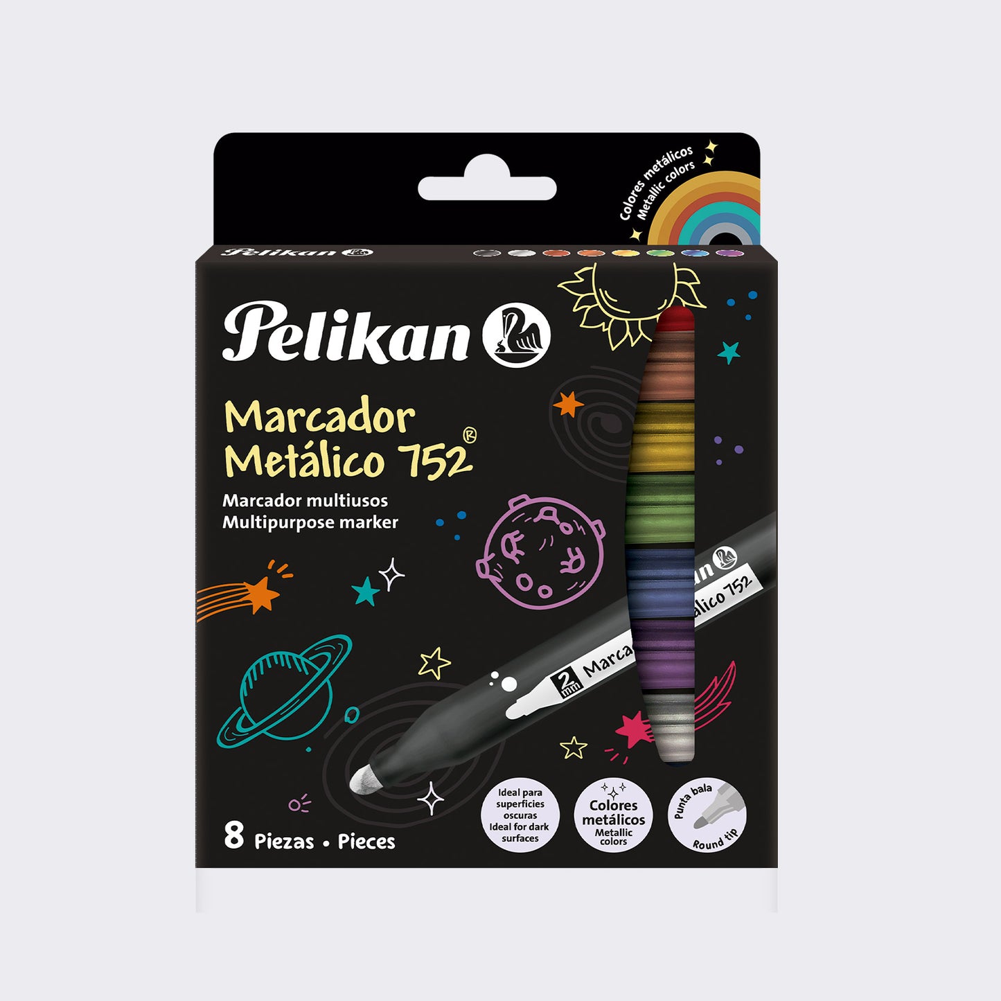 EST 8 MARCADOR METÁLICO 752 COLORES SURTIDOS