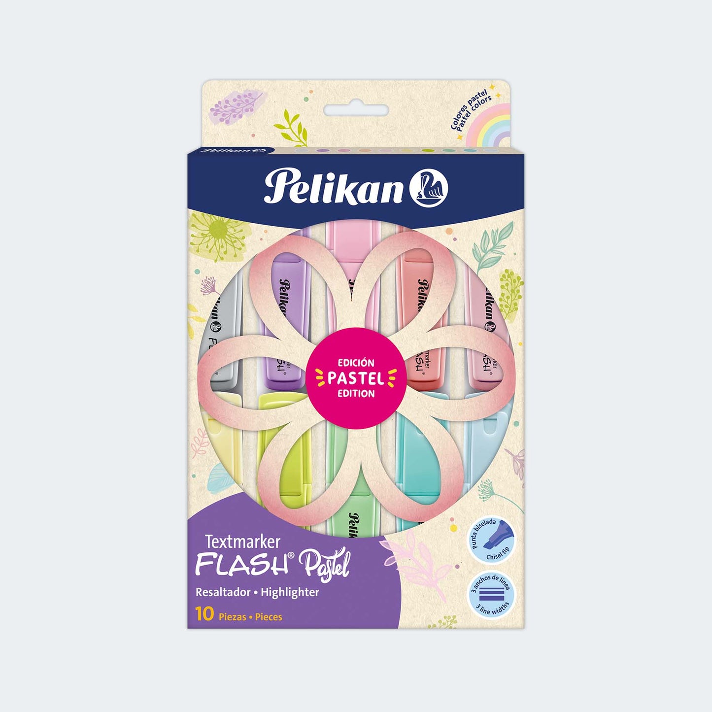 CJ X10 TEXTMARKER FLASH PASTEL PETALOS
