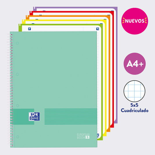 EUROPEANBOOK MULTIASIGNATURA OXFORD & YOU CUADRICULADO ICE MINT
