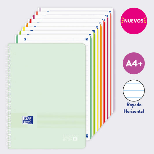 EUROPEANBOOK 8 MATERIAS LIVE & GO RAYADO ICE MINT PASTEL