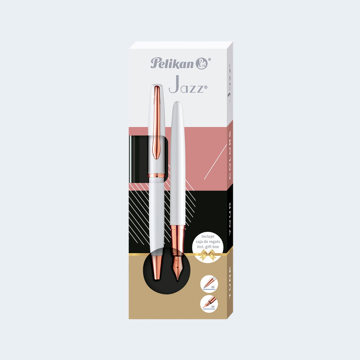 SET JAZZ NOBLE ELEGANCE BLANCA BOLÍGRAFO + PLUMA FUENTE