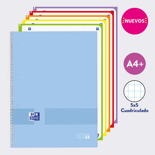 EUROPEANBOOK MULTIASIGNATURA OXFORD & YOU CUADRICULADO AZUL HORTENSIA