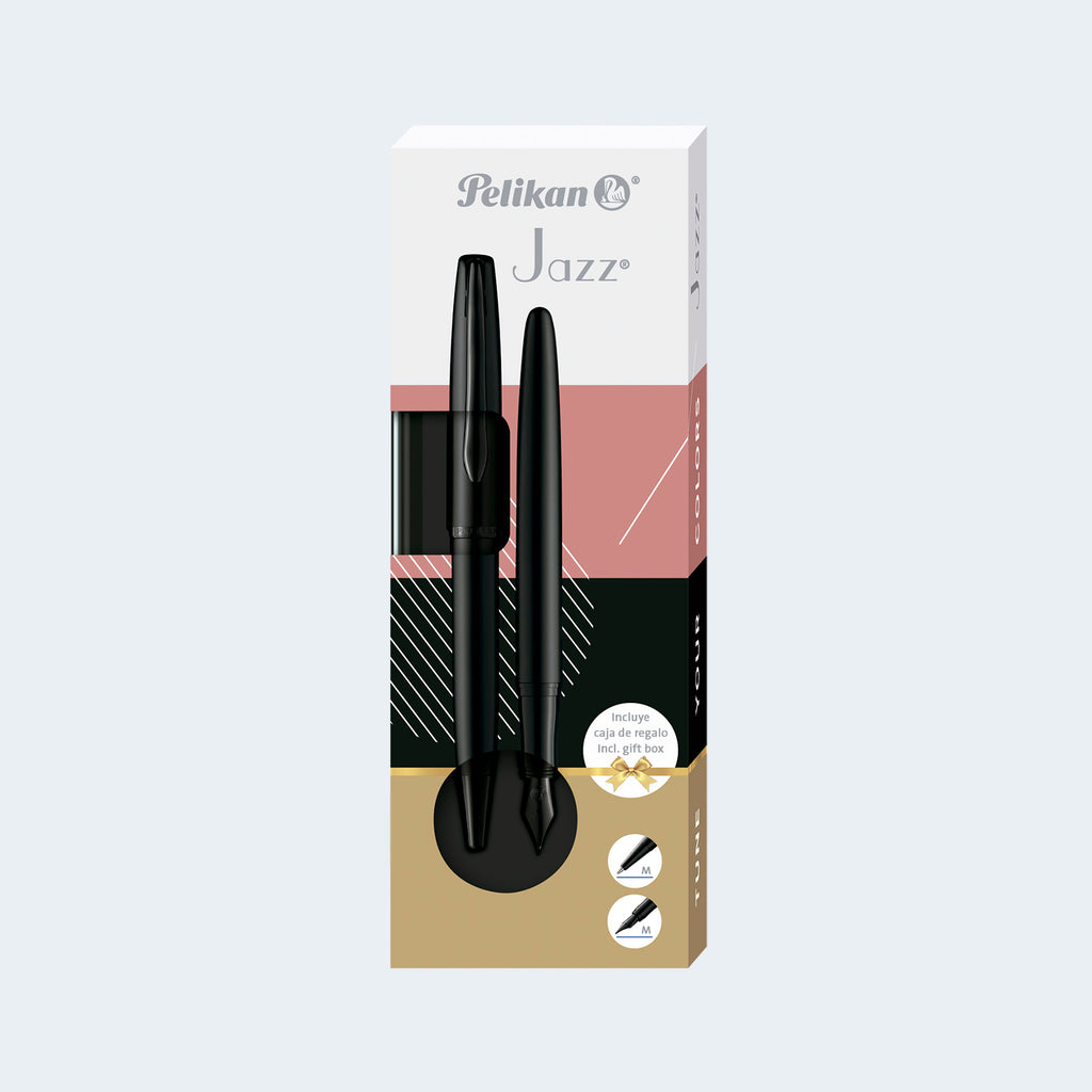 SET JAZZ NOBLE ELEGANCE BLACK BOLÍGRAFO + PLUMA FUENTE