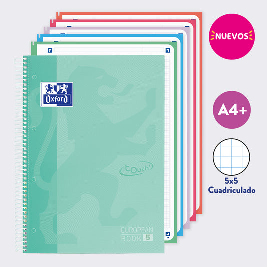 EUROPEANBOOK MULTIASIGNATURA TOUCH CUADRICULADO ICE MINT PASTEL