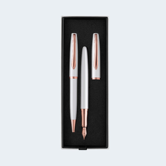 SET JAZZ NOBLE ELEGANCE BLANCA BOLÍGRAFO + PLUMA FUENTE
