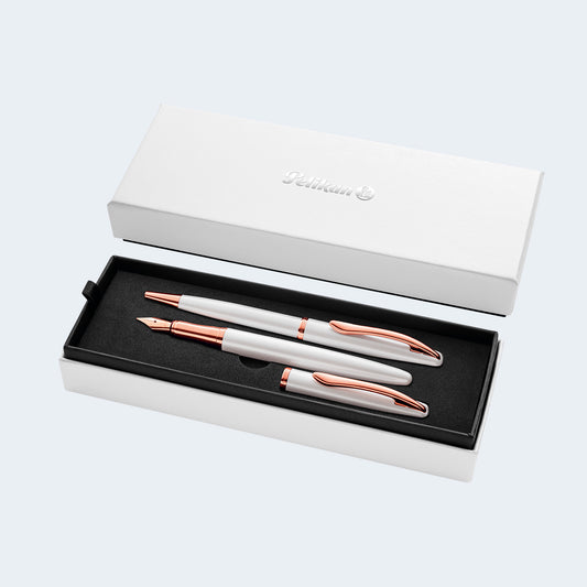 SET JAZZ NOBLE ELEGANCE BLANCA BOLÍGRAFO + PLUMA FUENTE