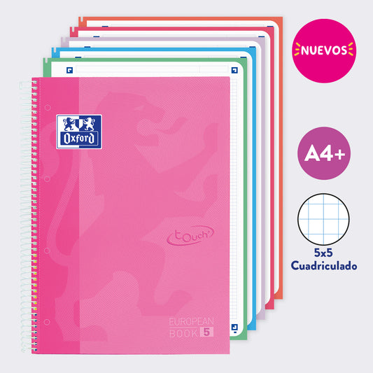EUROPEANBOOK MULTIASIGNATURA TOUCH CUADRICULADO FUCSIA PASTEL