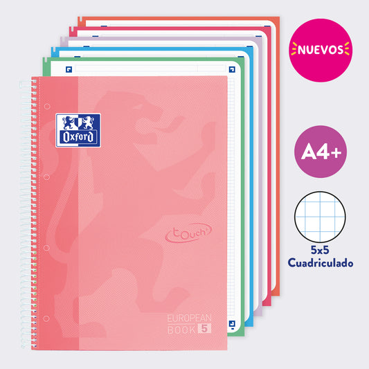 EUROPEANBOOK MULTIASIGNATURA TOUCH CUADRICULADO FLAMINGO PASTEL