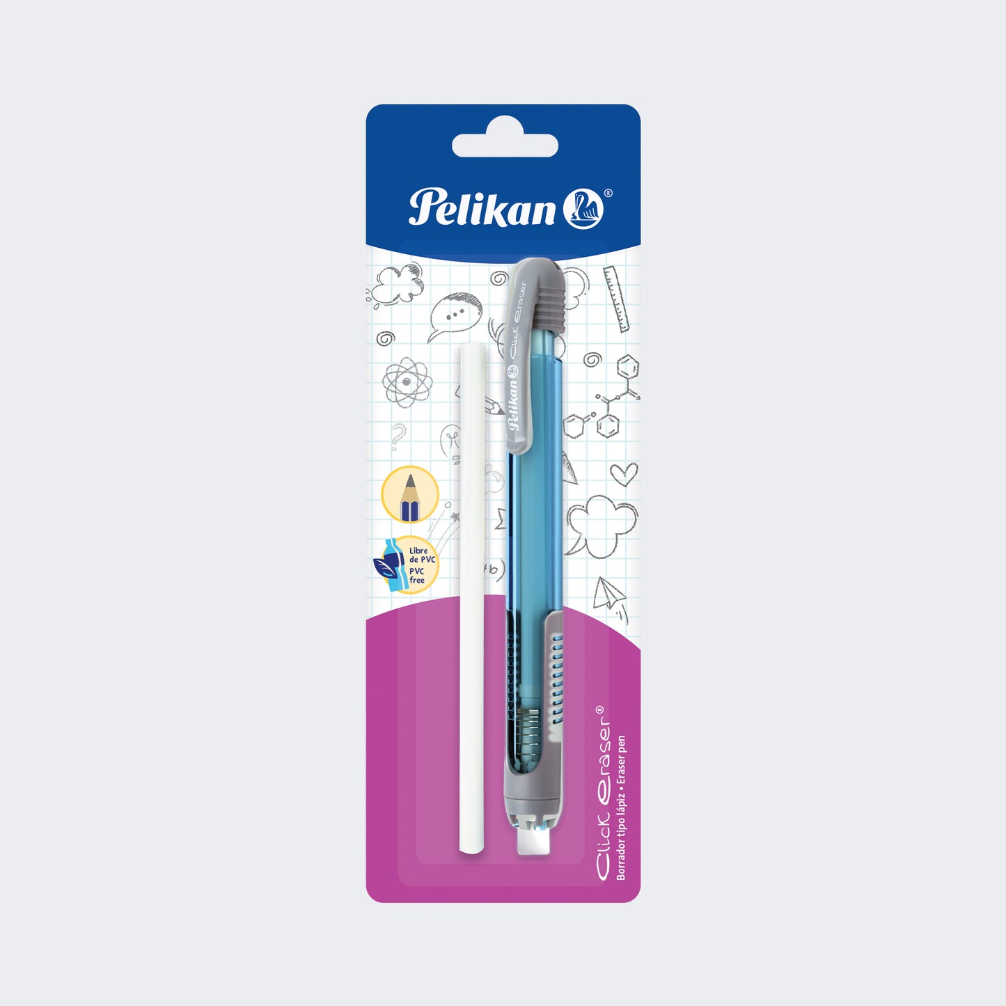 TJ 1 LÁPIZ BORRADOR CLICK ERASER ESCOLAR CON REPUESTO