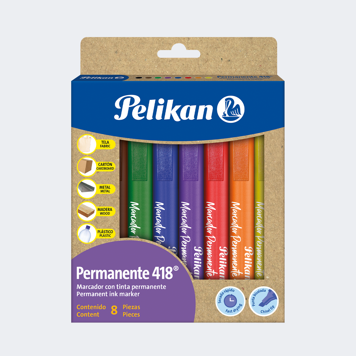 EST 8 MARCADOR PERMANENTE 418 COLORES SURTIDOS